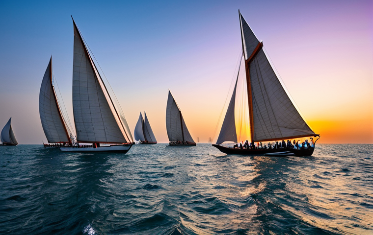 바레인 전통 배  다우 - Traditional Dhow Construction**

"A bustling dhow-building yard in Muharraq, Bahrain, showing artisa...